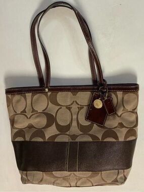 Coach 2006 Signature Canvas Khaki Brown Tote